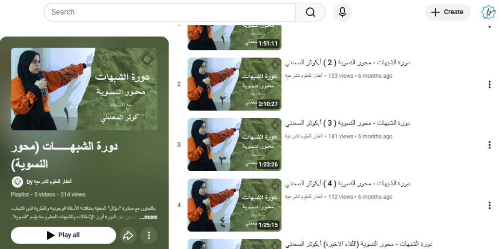 دورة الشبهــــــات (محور النسوية)